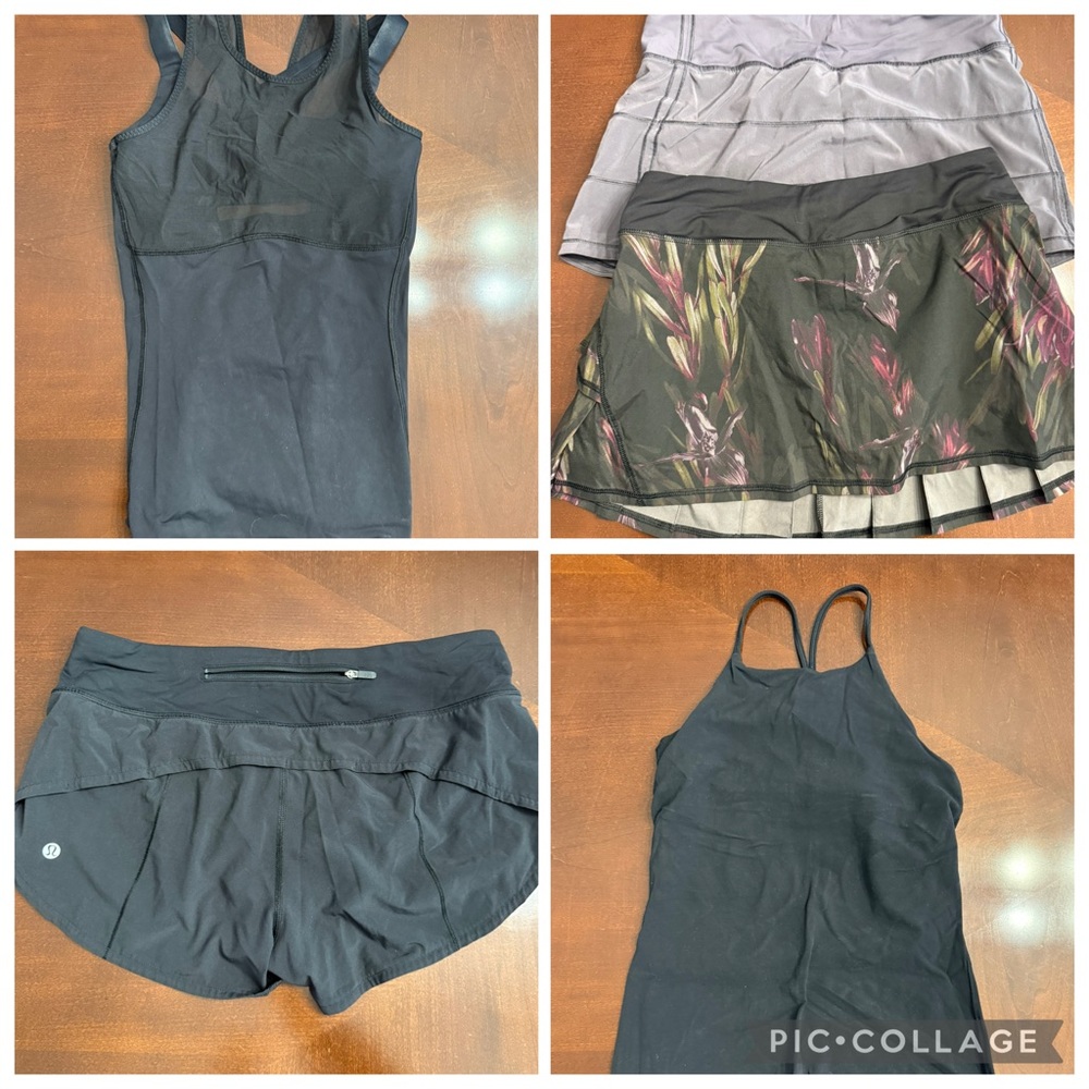 Lululemon- Lot of 4 items: 2 tops, 2 skorts